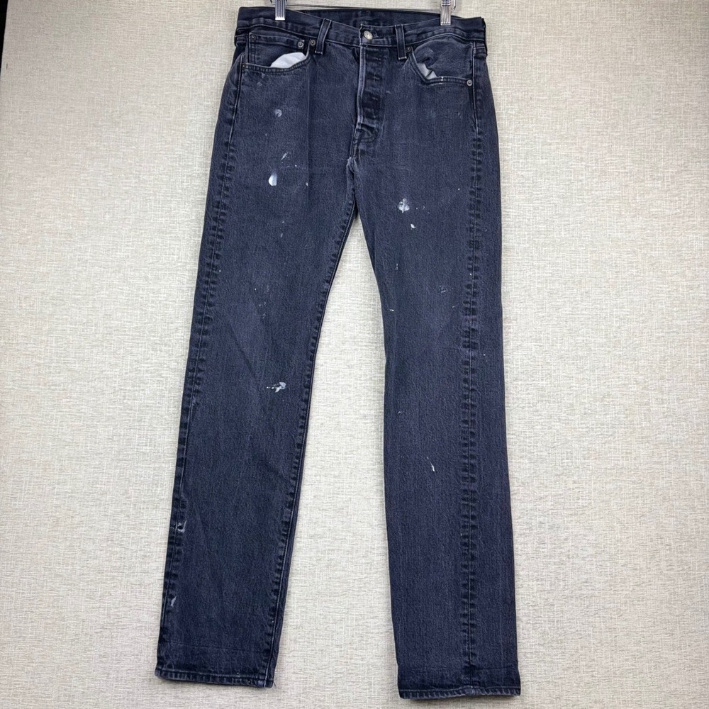 Levis 505 Mens 36x30 Distressed Jeans Paint Splatter ** Vintage Style ** Denim